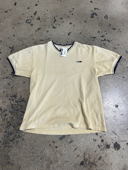 Tommy Hilfiger V Neck Shirt - Yellow Size Small