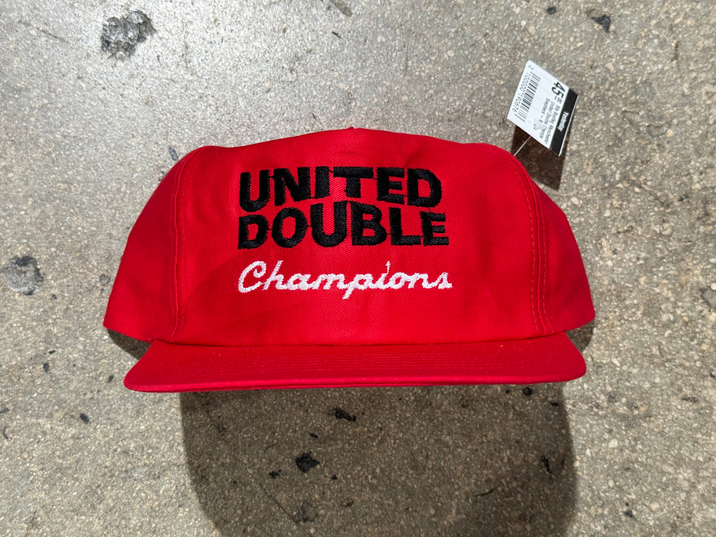 90s Bootleg Manchester United Double Champs Snapback - Red