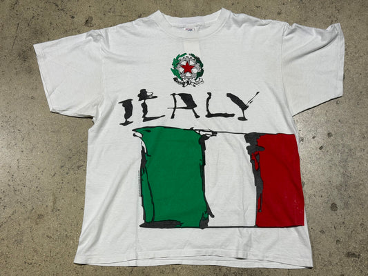 1994 World Cup Italy Large Flag Tee - White Size XL