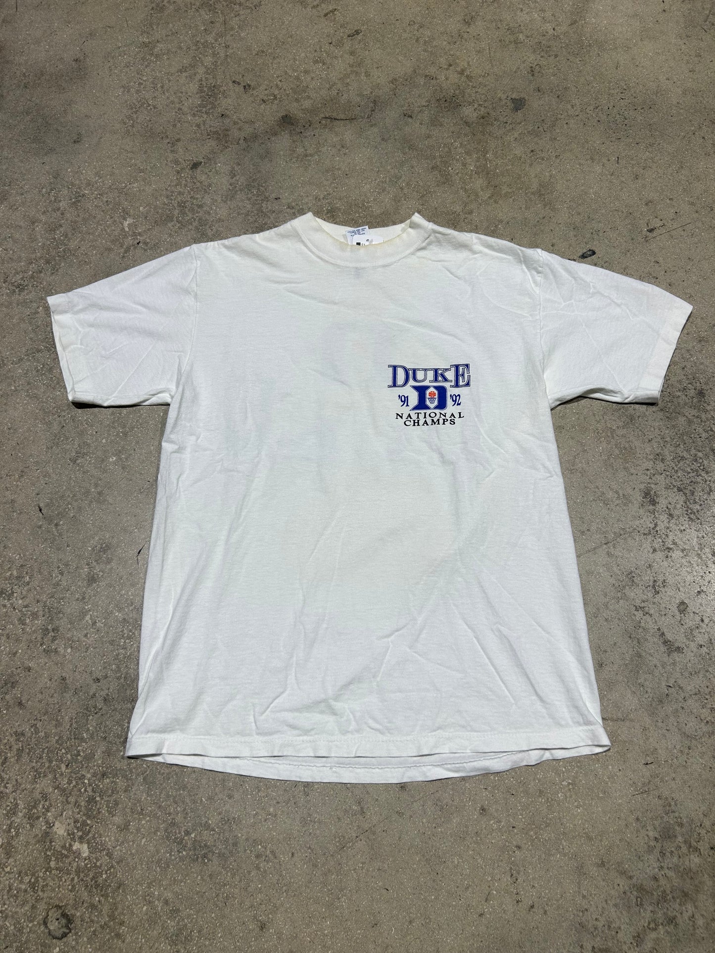 1992 Duke University Natty Champs Tee - White Size Large