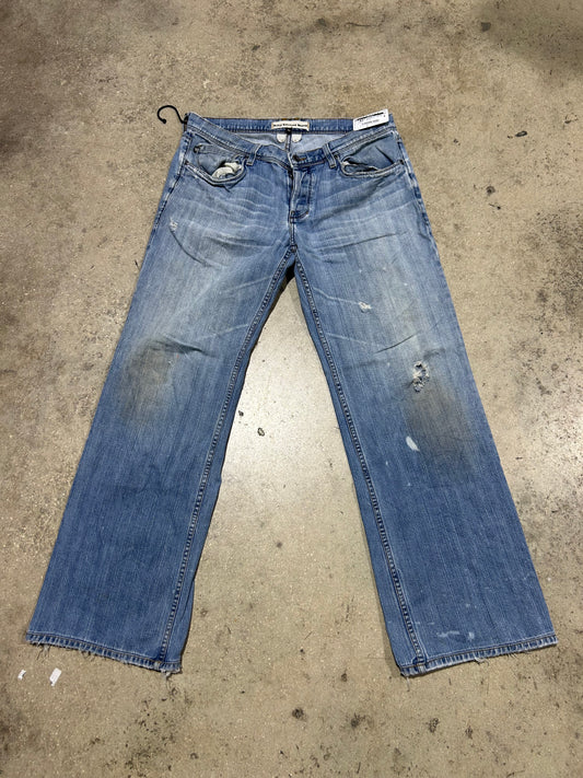Distressed Juicy Couture Jeans Denim - Light Blue Size 34