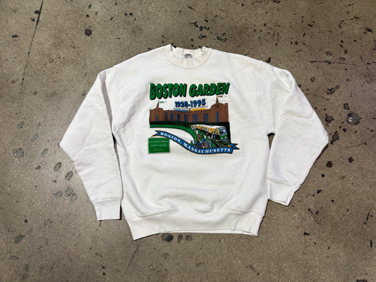 1995 Boston Garden Crewneck Sweatshirt - White Size Large
