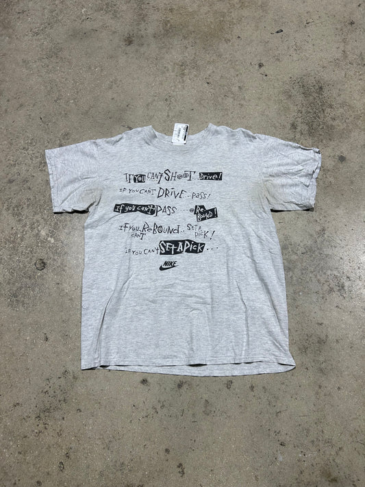 Nike If You Can't Slogan Tee - Grey Size Large