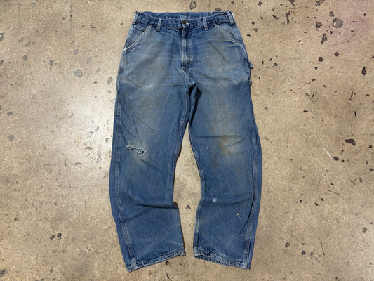 Distressed Carhartt Denim Carpenter Pants Size 36x32