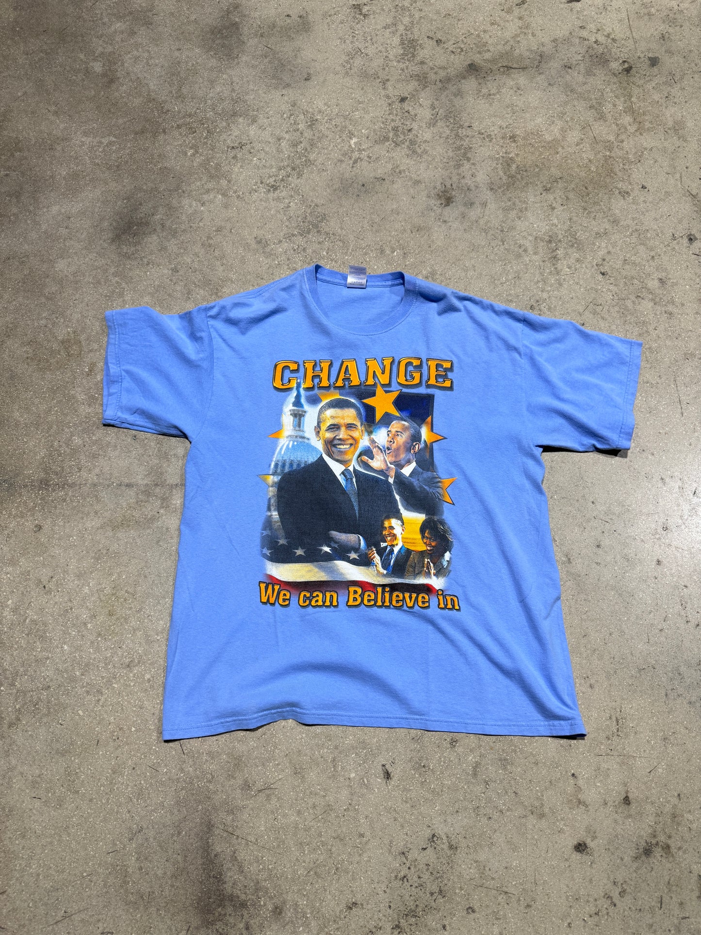 Obama Change Tee - Blue Size XL