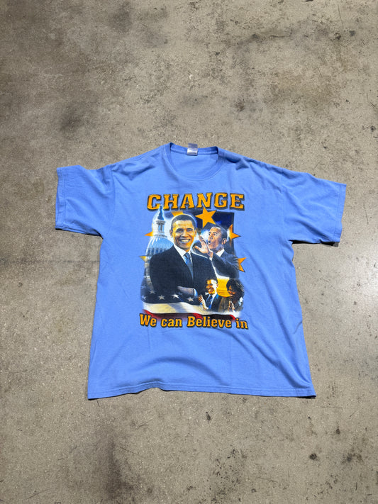 Obama Change Tee - Blue Size XL