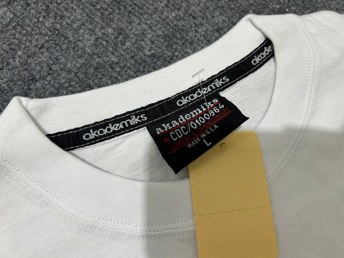 Y2K Akademiks Stadium Tee - White Size Large