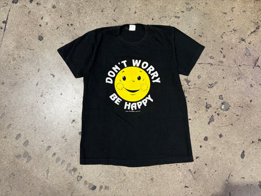 1988 Don't Worry Be Happy Tee - Black Size Large