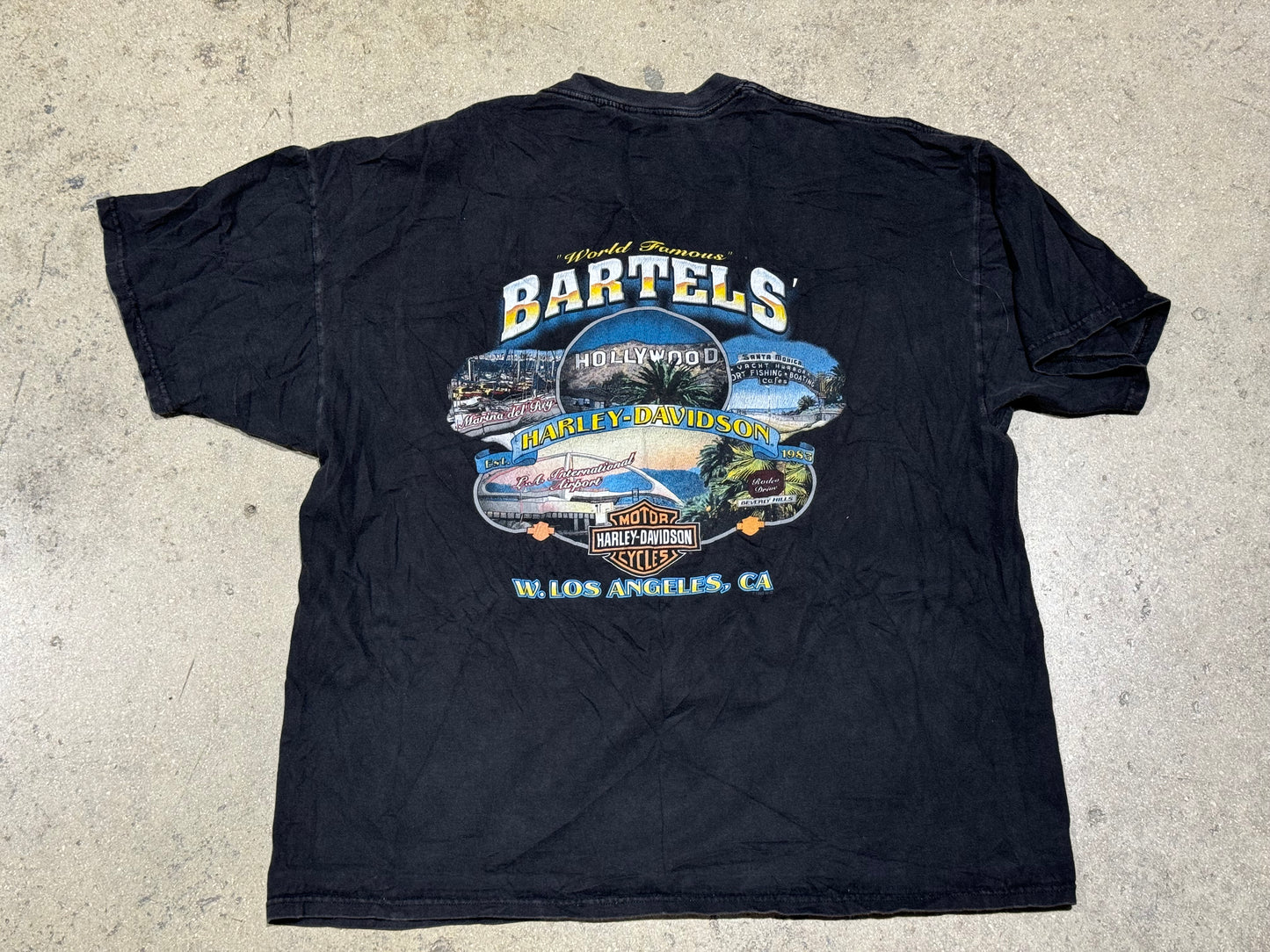 2001 Harley Davidson West Los Angeles Tee - Black Size XXL