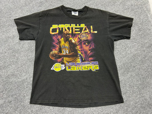 2000s Shaq LA Lakers Tee - Black Size Large