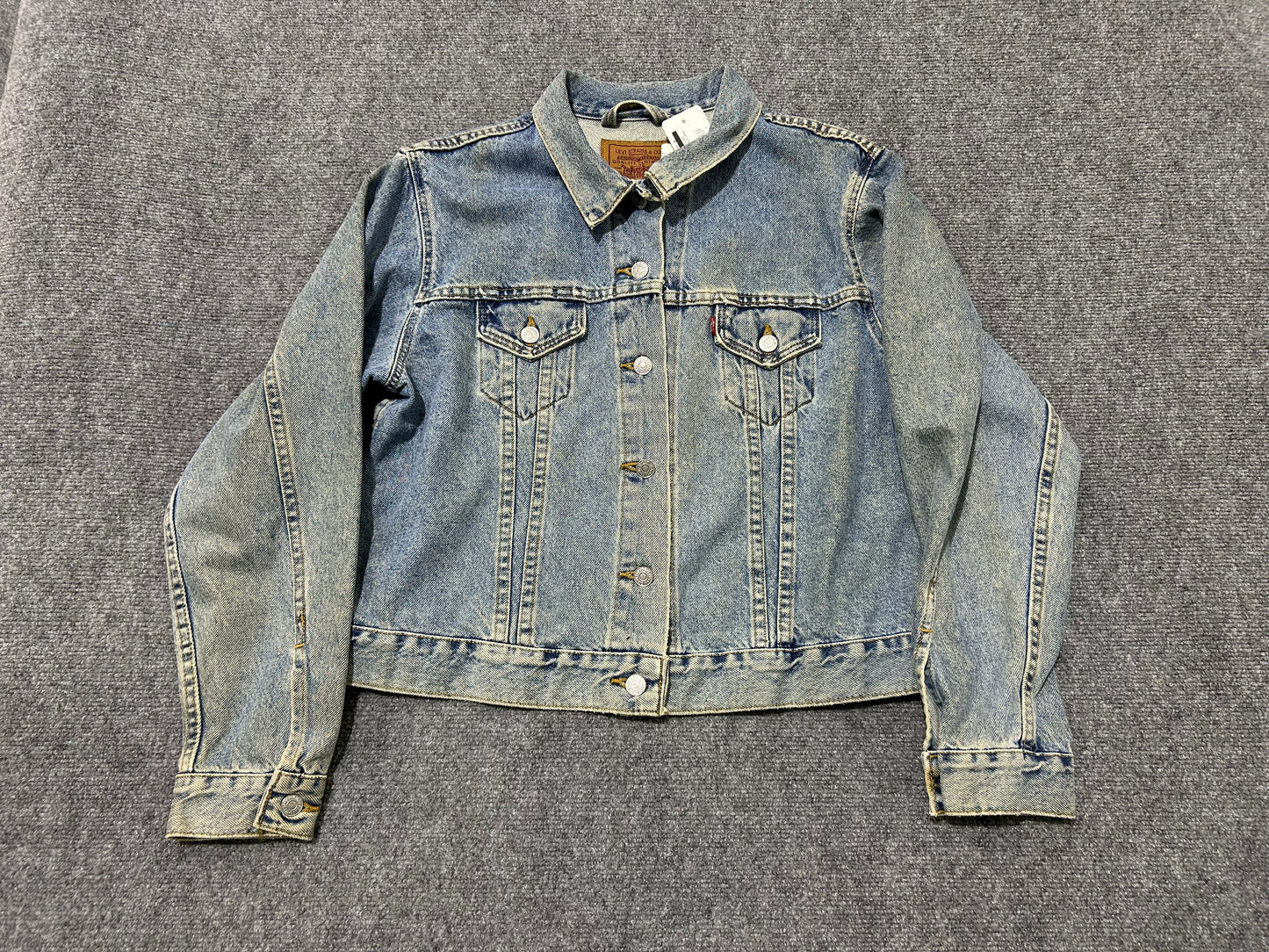 Levis Washed Trucker Jacket - Blue Size Large
