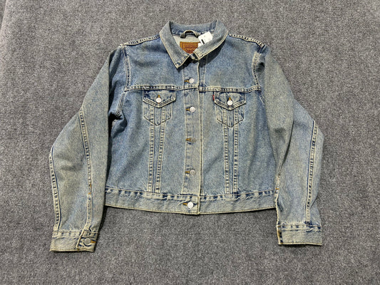Levis Washed Trucker Jacket - Blue Size Large
