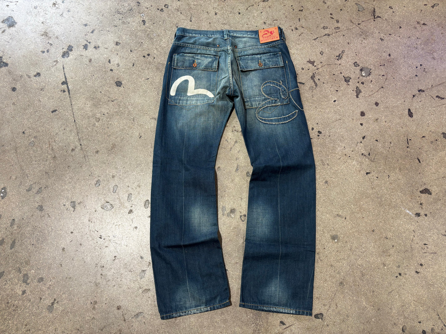 Evisu Flap Pocket Jeans- Blue Size 36