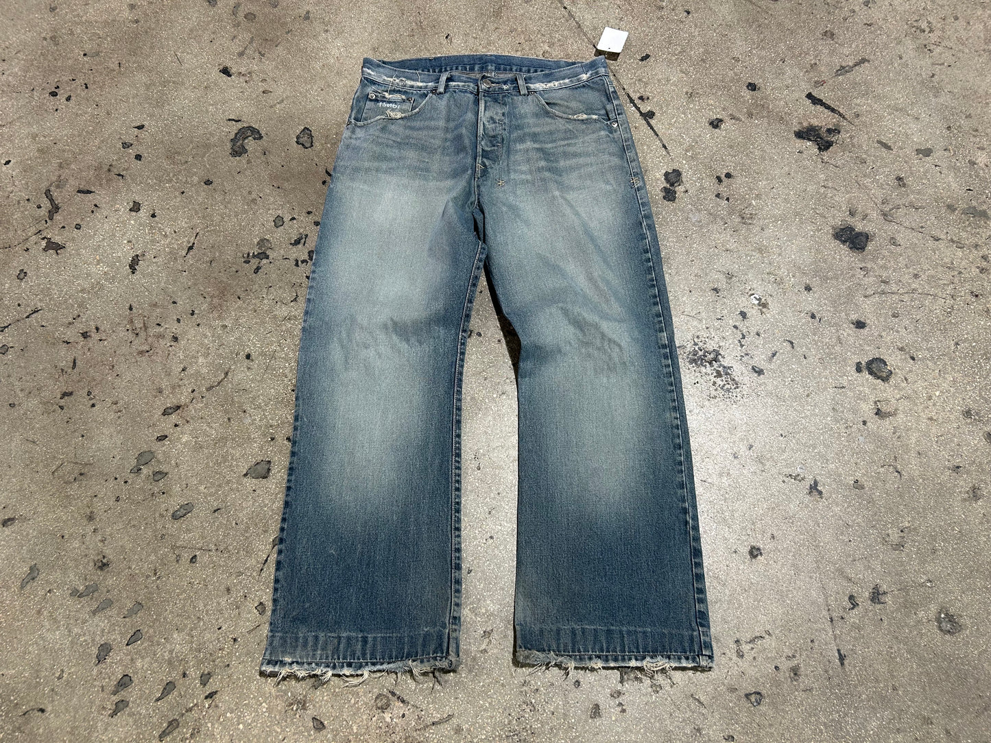 Subi Distressed Baggy Jeans - Blue Size 36