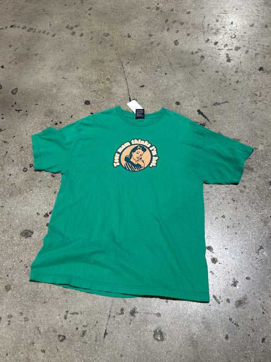 Top Heavy Your Mom Thinks Im Hot Tee - Green Size XL