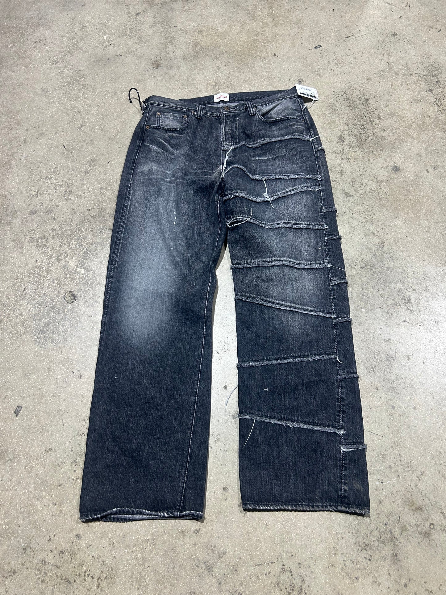 Kamiya Paneled Jeans - Black Size XL(con)