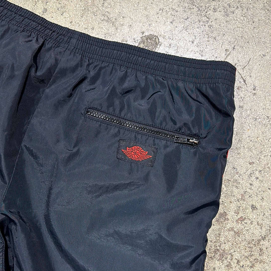 Nike Air Jordan Nylon Joggers - Black/Red Size Medium