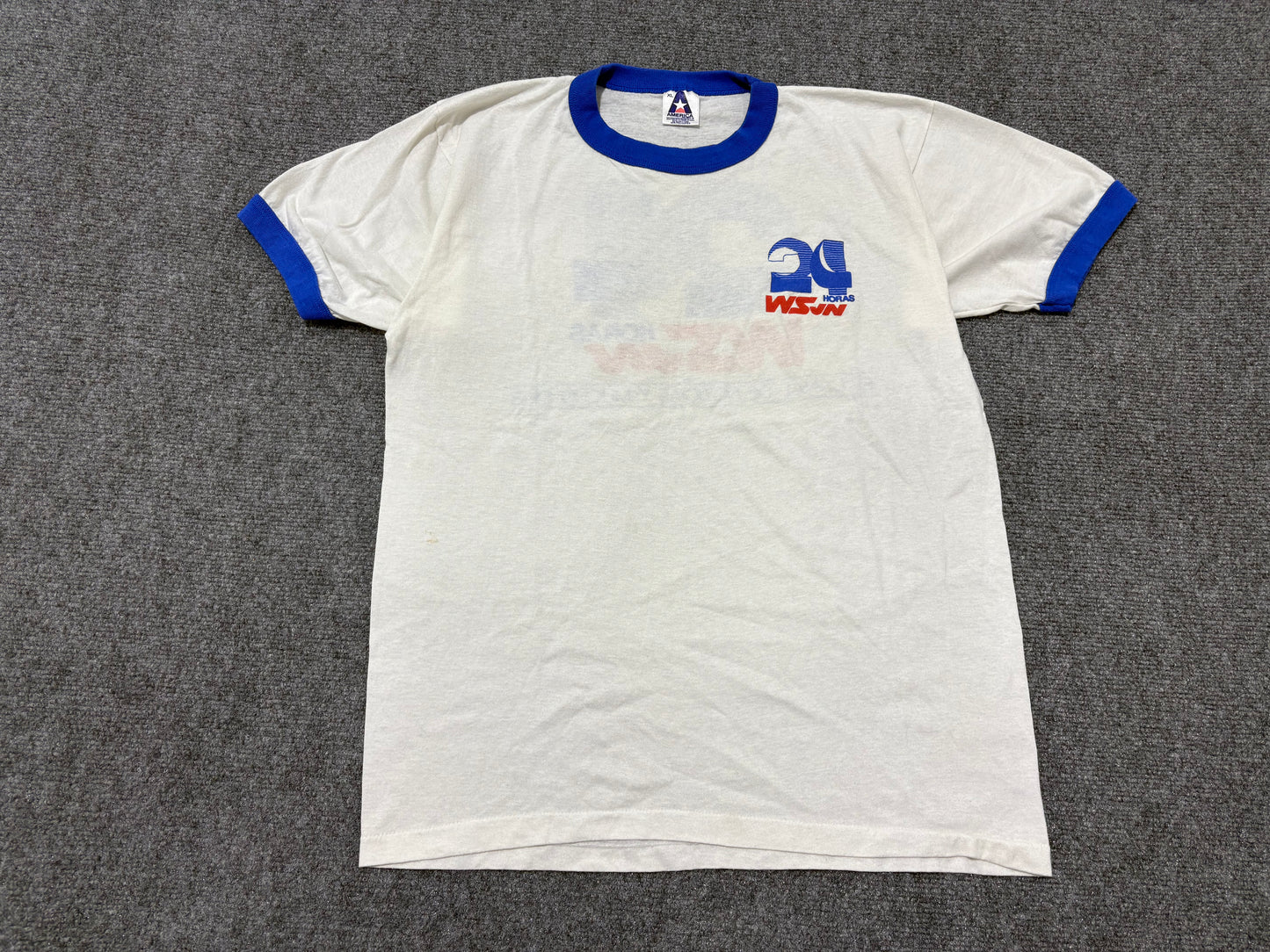80s WSVM 24 Horas Ringer Tee - White Size XL