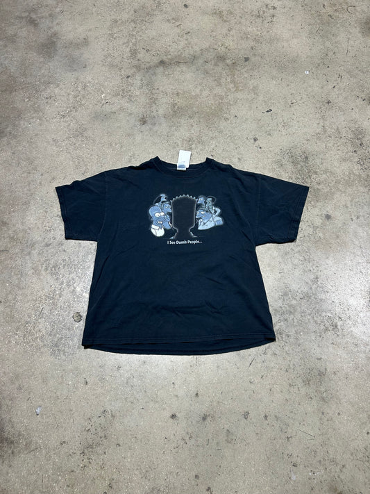 Bart Simpson I See Dumb People Tee - Black Size XL