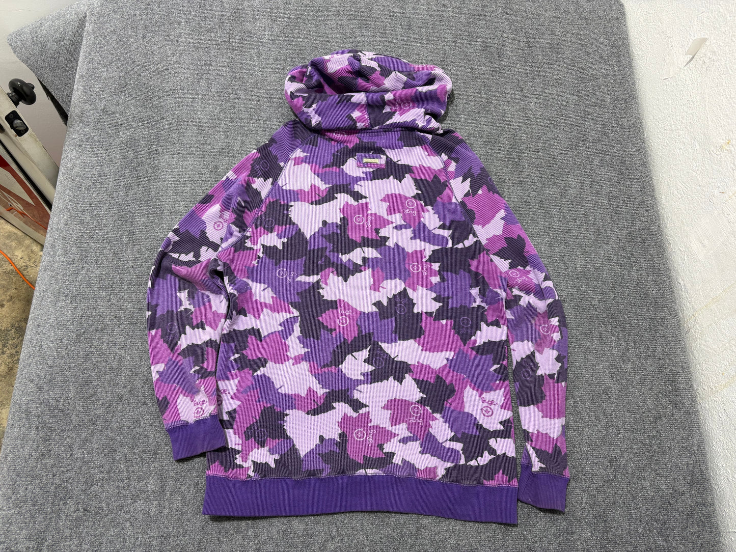LRG Thermal Leaf Camo Zip Up Hoodie - Purple Size XL