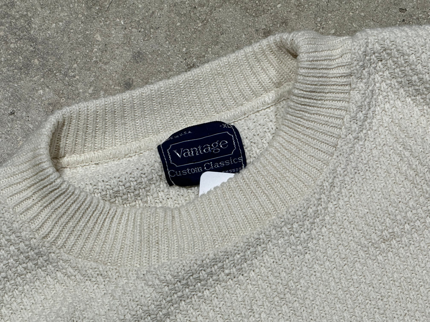 Made in USA Golf Knitted Sweater - Cream Size XL