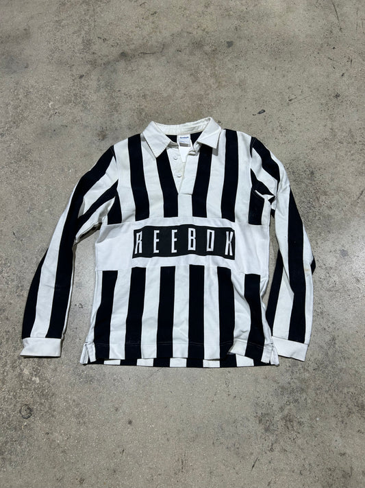 Reebok Rugby Long Sleeve - Black/White Size Medium (con)
