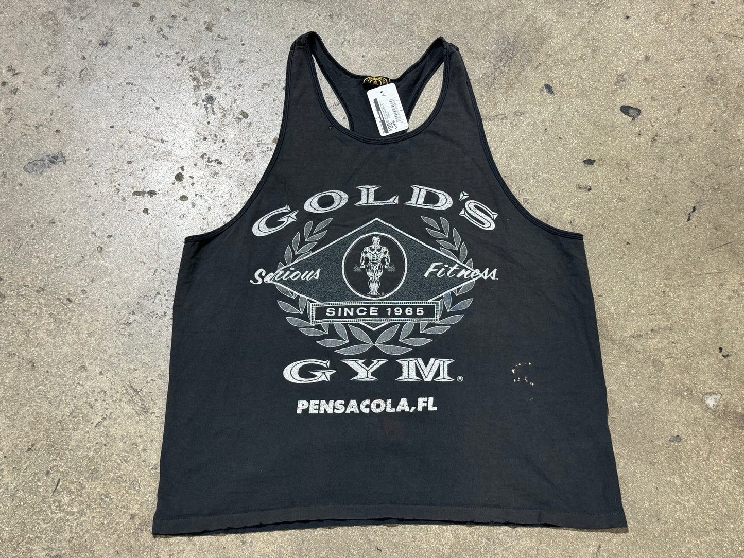 90S Gold's Gym Tank - Faded Black Size XL