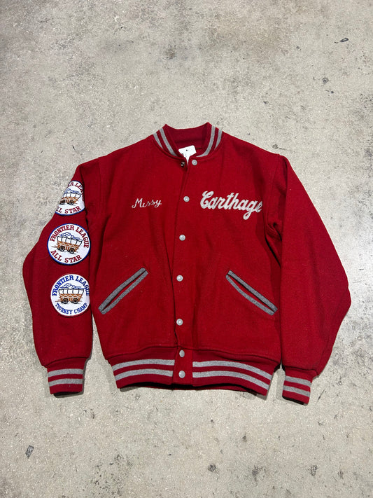 1988 Carthage Comets Varsity Jacket - Red Size Medium