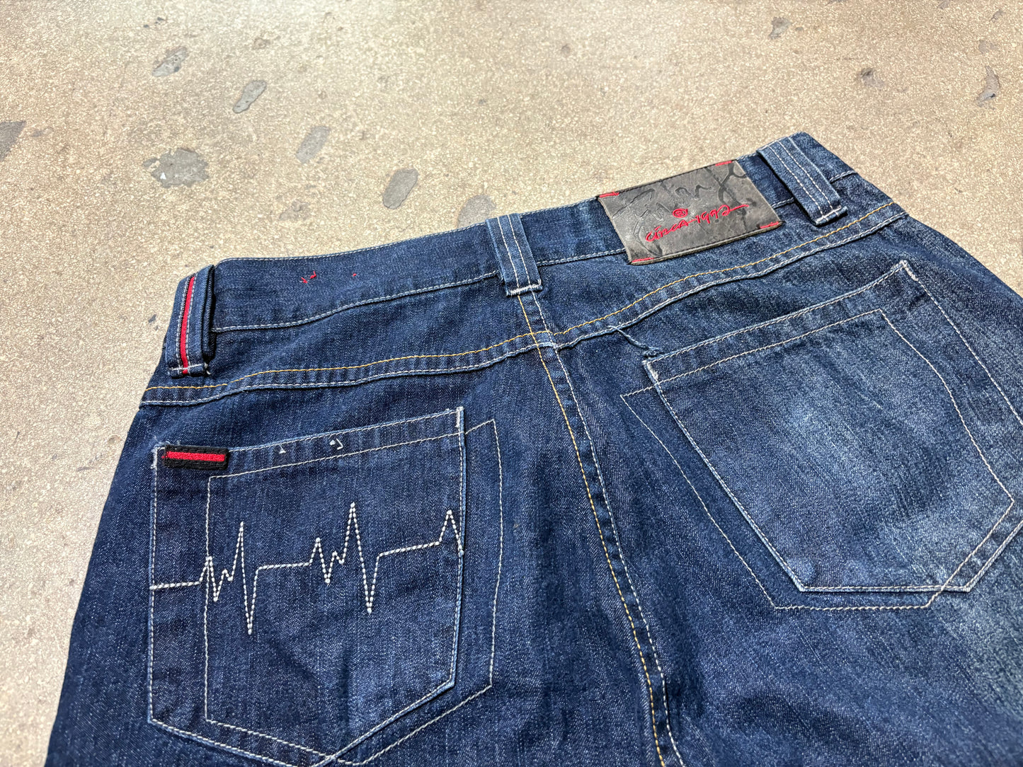 Womens Fubu Baggy Jeans - Dark Wash Size Medium