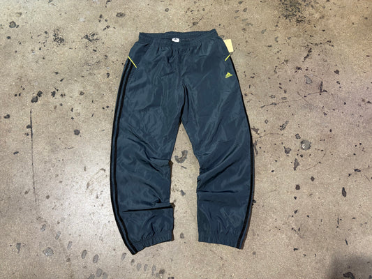 Adidas Track Pants - Grey / Neon Size Medium