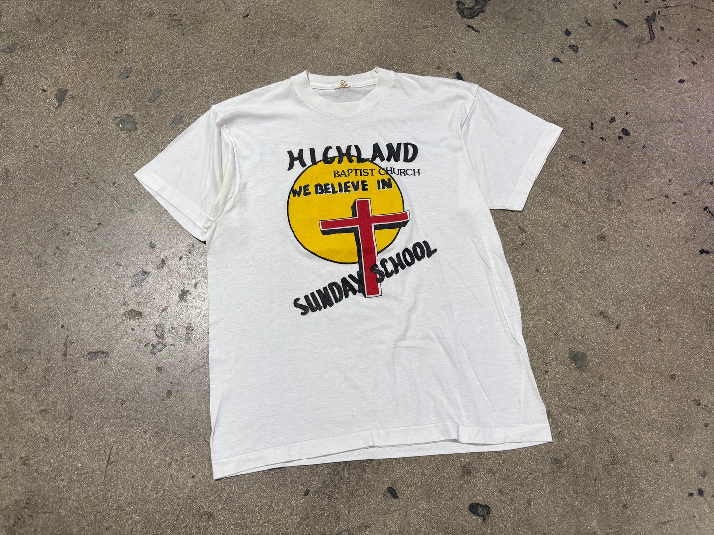 Highland Bapist Church Sunday School Tee - White Size Large