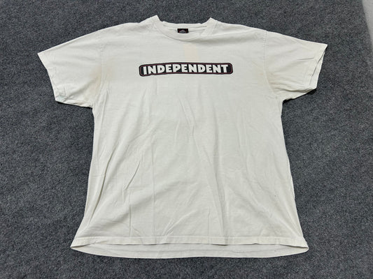 Independent Skateboard Tee - White Size Large