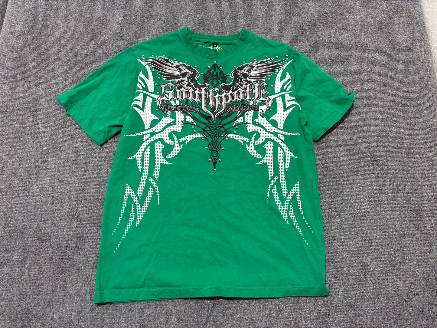 South Pole Studded Wings Tee - Green Size Medium