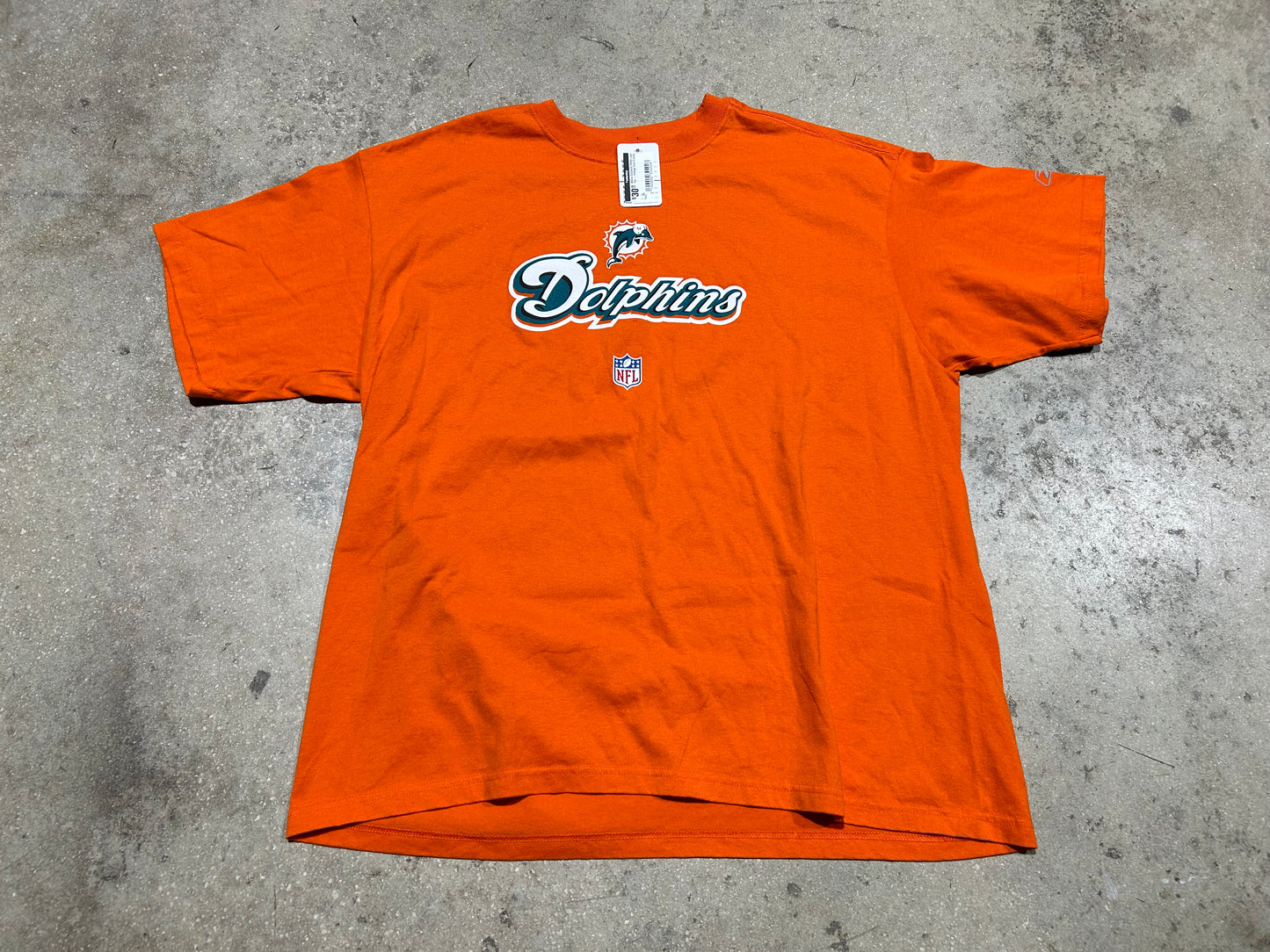 Miami Dolphins 2000s Logo Tee - Orange Size XL(con)