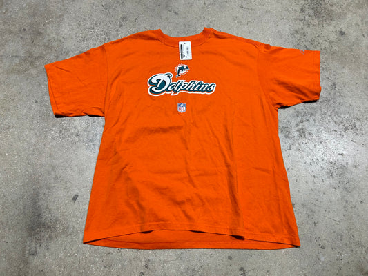 Miami Dolphins 2000s Logo Tee - Orange Size XL(con)