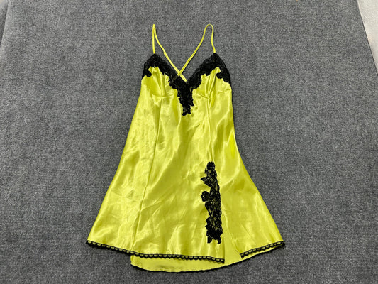 Fredrick's of Hollywood Satin Slip Dress - Yellow Size Medium