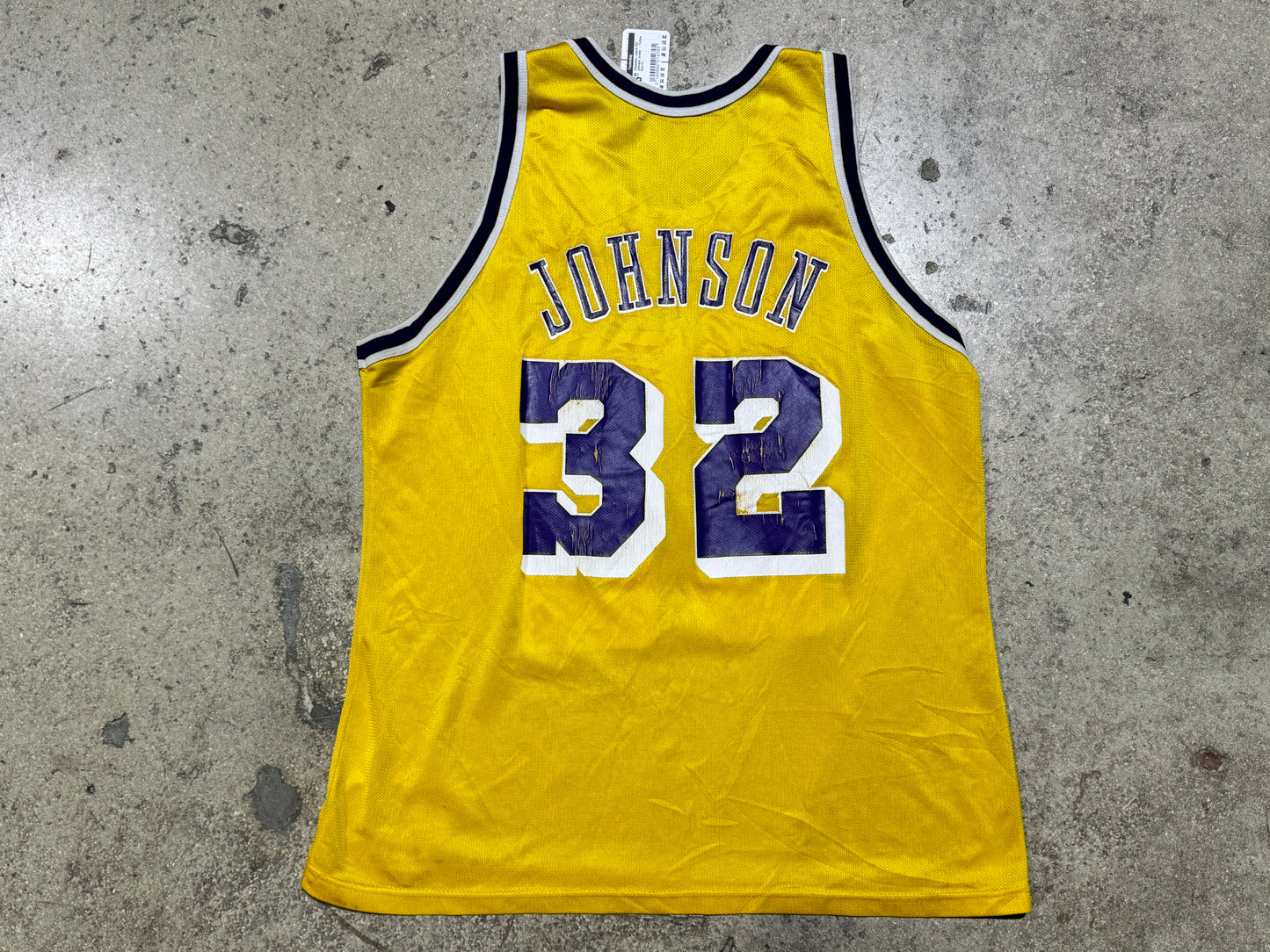 Champion Lakers #32 Johnson Jersey - Yellow Size XL