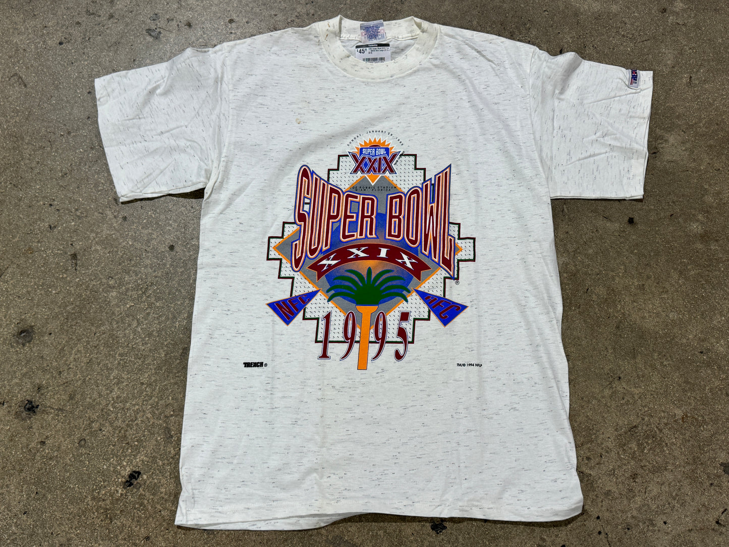 1995 Super Bowl XXIX Tee - White Size Large