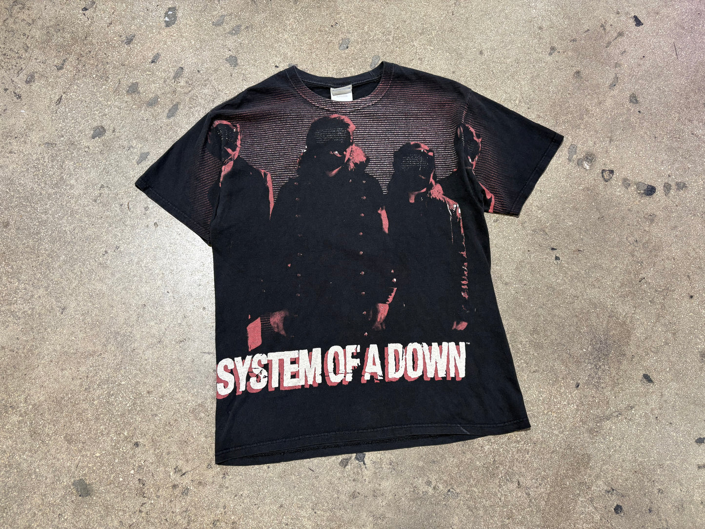 System of a Down Masked Up Tee - Black Size Large