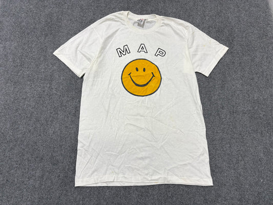 80s MAP Smiley Face Tee - White Size Medium