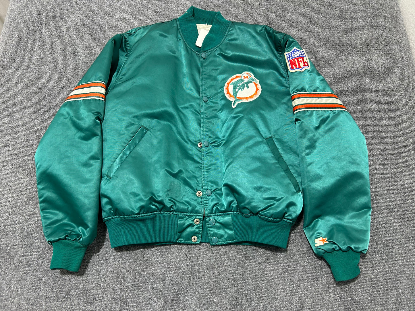 Miami Dolphins Bomber Jacket - Teal Size Large
