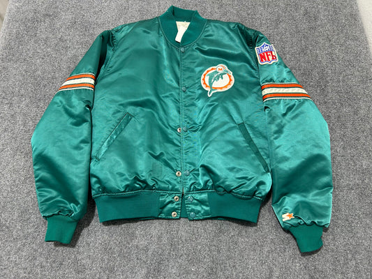 Miami Dolphins Bomber Jacket - Teal Size Large