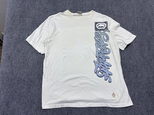 Ecko Unltd Side Cursive Logo Tee - White / Blue Size XL