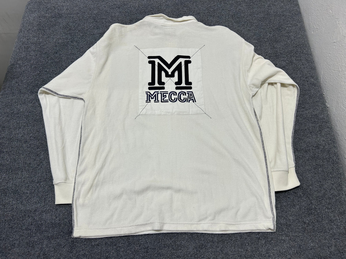 Mecca Velour Rugby Polo - White Size XXL