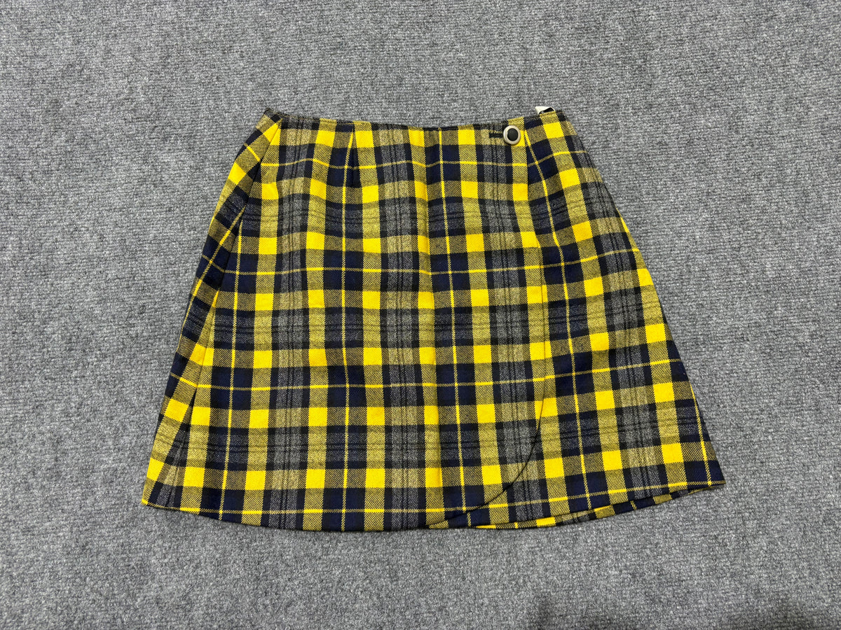 Dior Mademaiselle Plaid Skirt - Yellow / Navy Size Medium