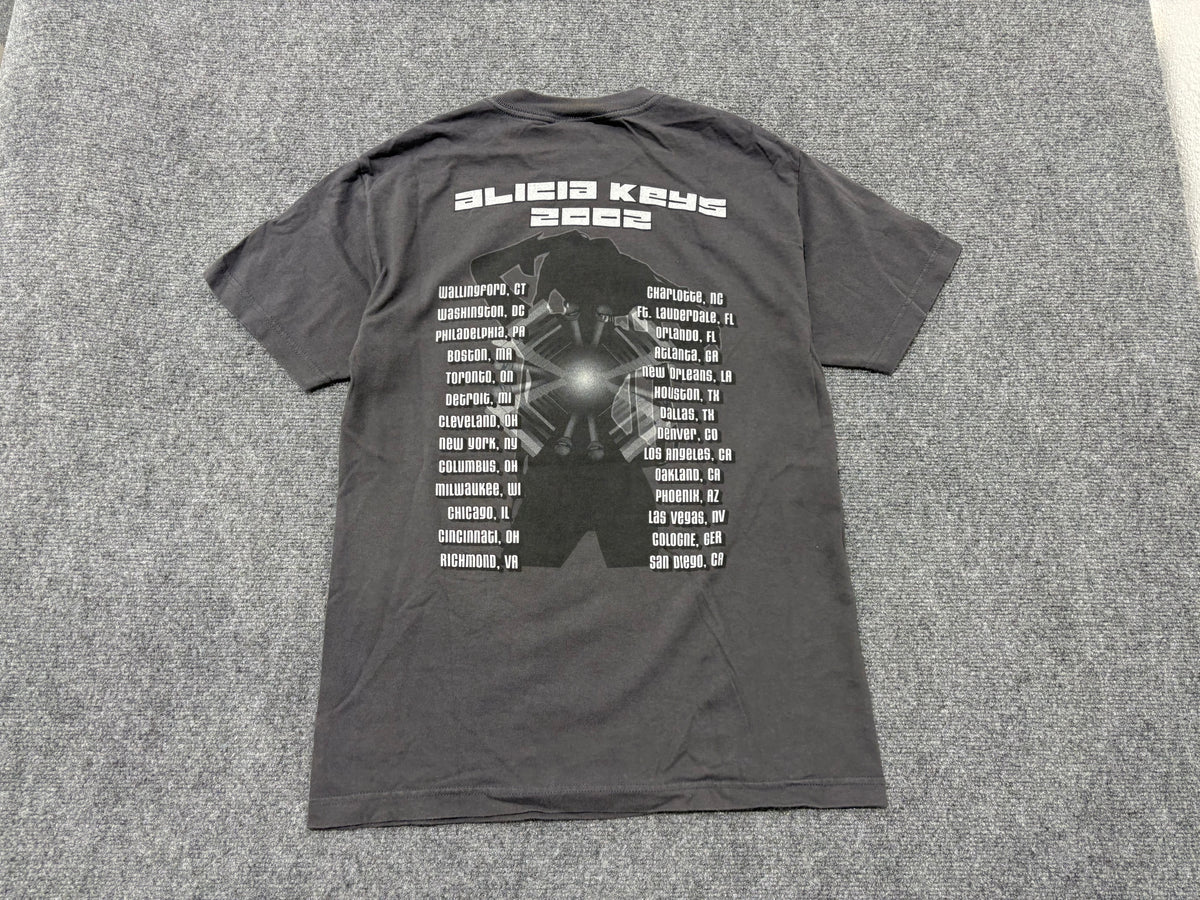 2002 Alicia Keys Tour Tee - Grey Size Medium