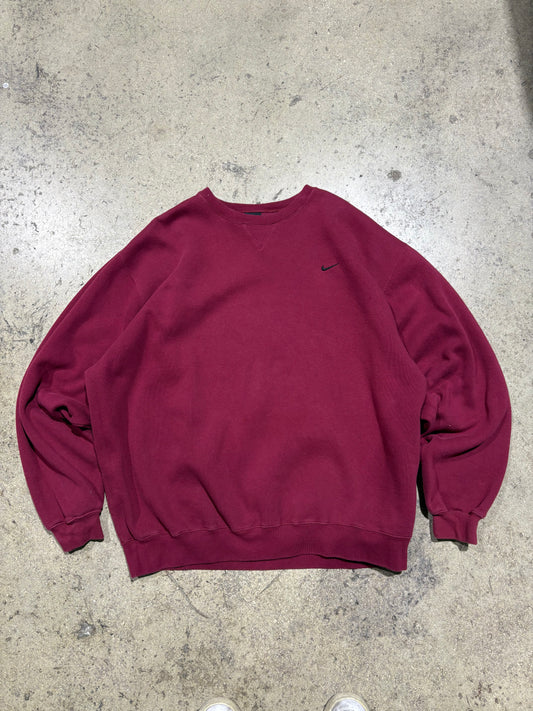 90s Nike Team Crewneck - Burgundy Size XXL