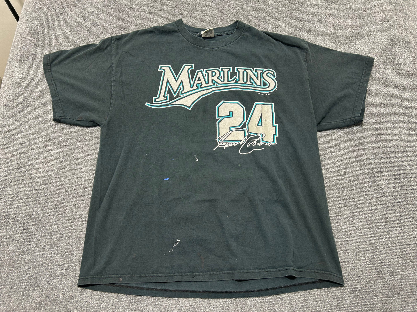 2004 Florida Marlins Miguel Cabrera #24 Tee - Black Size XXL