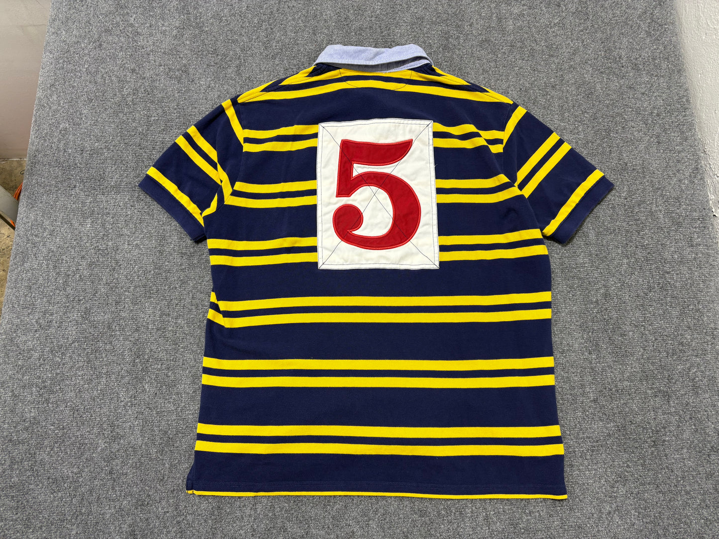 Polo Ralph Lauren #5 Rugby Polo Shirt - Navy / Gold  Size XL