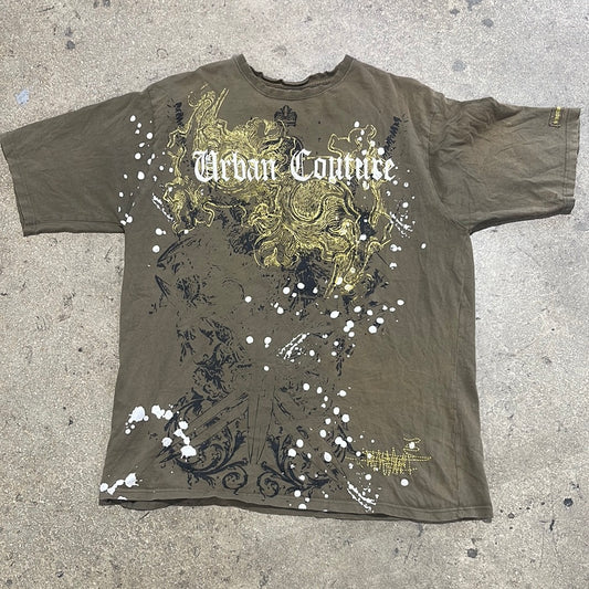 Victorious Urban Couture Splatter Tee - Olive Size XXXL